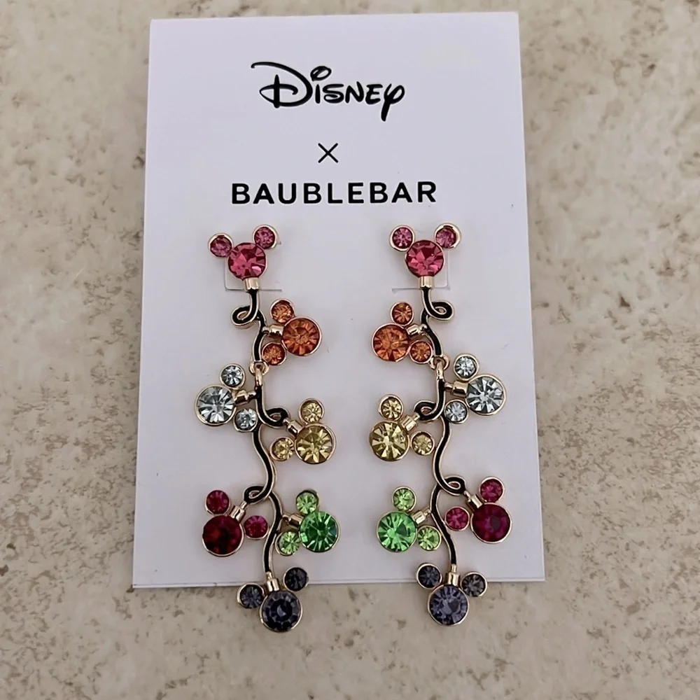 Disney x BAUBLEBAR Mickey Mouse Rhinestone Colorful Earrings New